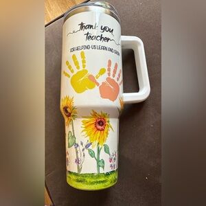 Thank you teacher mug - Stanley like, no branding. Tall at 11inches